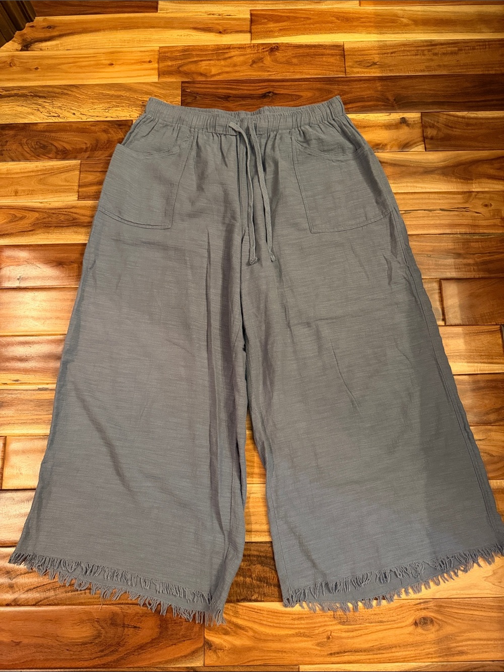 GiGio plus Light Gray Women’s Wide-Leg Drawstring Pants